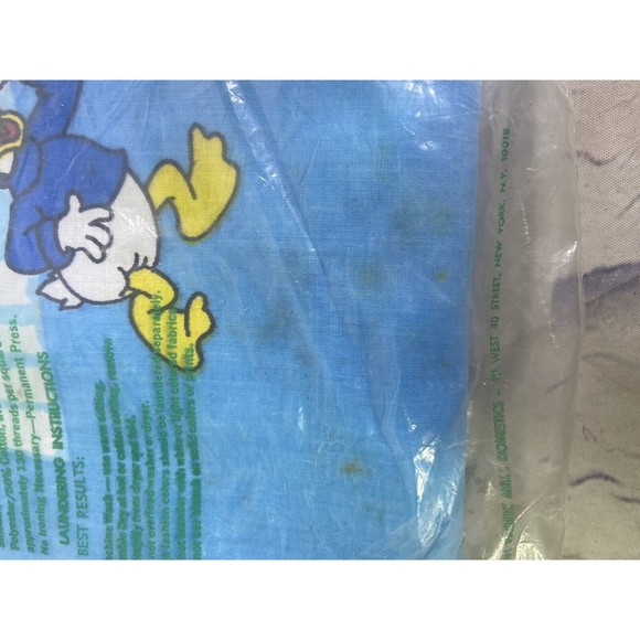 Vintage Disney Pacific Muslin Twin Flat Sheet Mickey Mouse Huey Dewey Louie - Picture 2 of 12